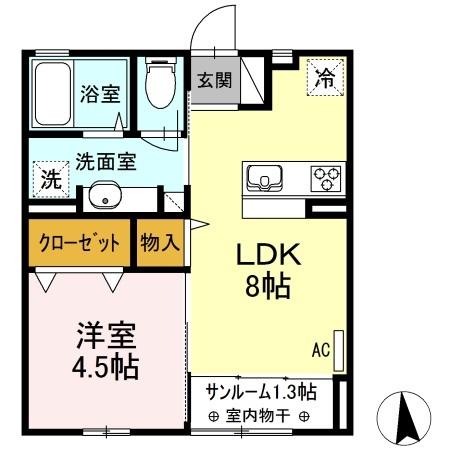 ティエドール　Ｂ（202） 間取り図画像