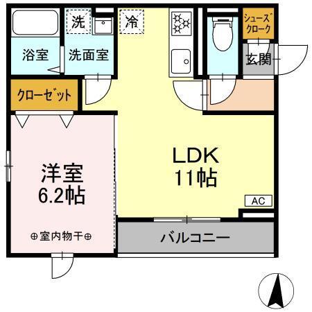 Ｄ−ＲＯＯＭ柏木３丁目（301） 間取り図画像