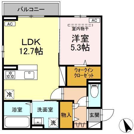 Ｄ−ＲＯＯＭ　ＦＬＡＴ（203） 間取り図画像