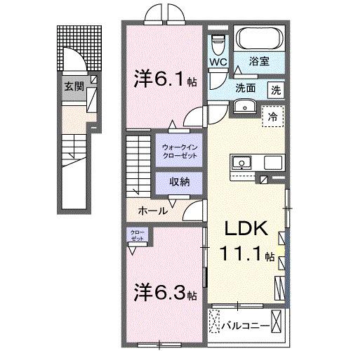 ルアナガーデンⅡ（201） 間取り図画像