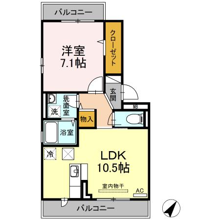 コンフォール桜木（102） 間取り図画像