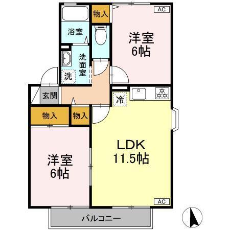 トゥインクル土手内　Ａ・Ｂ（B102） 間取り図画像