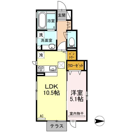 Ｔｒｅｅ・Ｔｏｐ　Ｂ（101） 間取り図画像