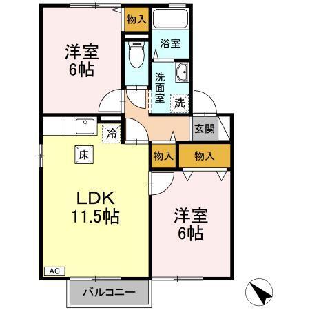 アルス明石台　Ａ〜Ｈ（G101） 間取り図画像