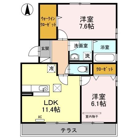ＲＵＰＯＳＥ　Ⅱ（101） 間取り図画像