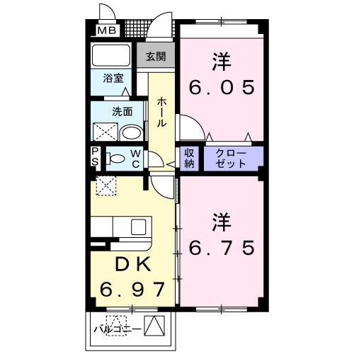 サニーセトル弐号館（203） 間取り図画像