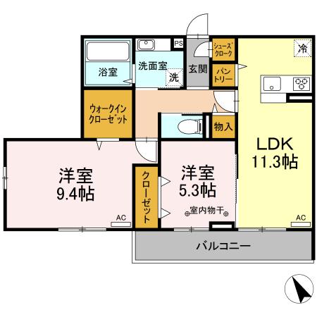 クレール（303） 間取り図画像