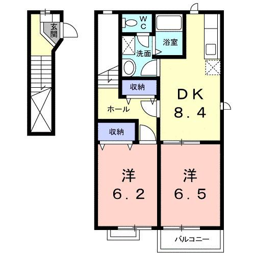ＧＲＥＥＮ　ＧＡＲＤＥＮ福室Ｂ（201） 間取り図画像