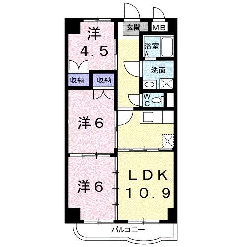 高砂μハイツ（106） 間取り図画像