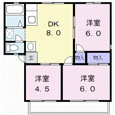 サンライフ柏木Ｂ（201） 間取り図画像