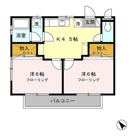 スイートピー国見（206） 間取り図画像