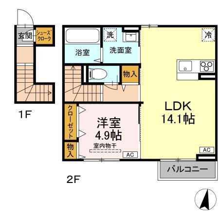 ベアーズマンション　Ⅱ（202） 間取り図画像