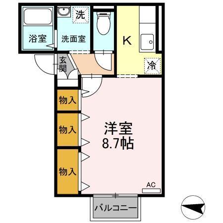 ヴィラージュ輝　Ｂ（203） 間取り図画像