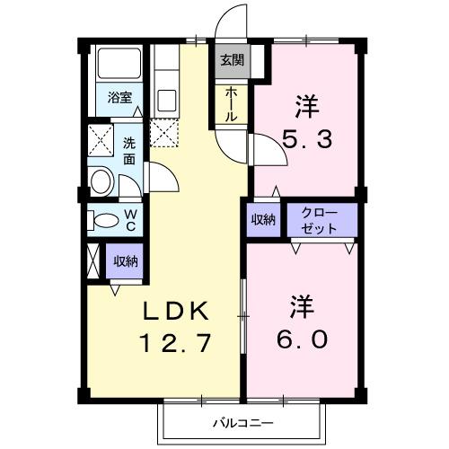 ニューシティノナカⅡ（201） 間取り図画像