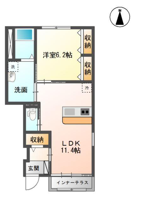 クレシアコートA 間取り図画像