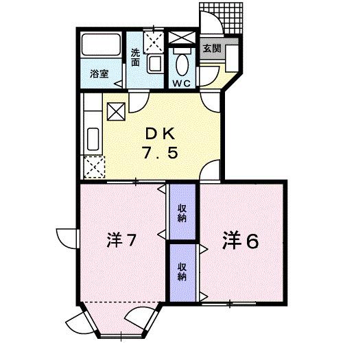 アルブル・ヴィラージュⅡ（102） 間取り図画像