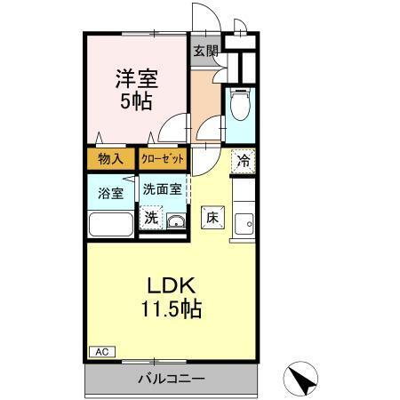 カナディアンコート南吉成　Ｂ（102） 間取り図画像