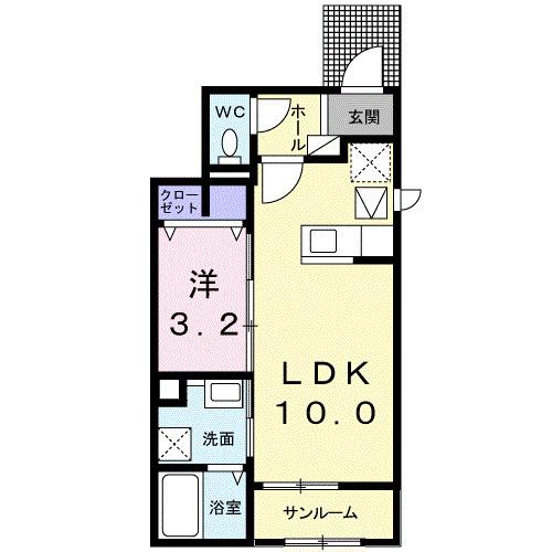 サングレイスＡ（101） 間取り図画像