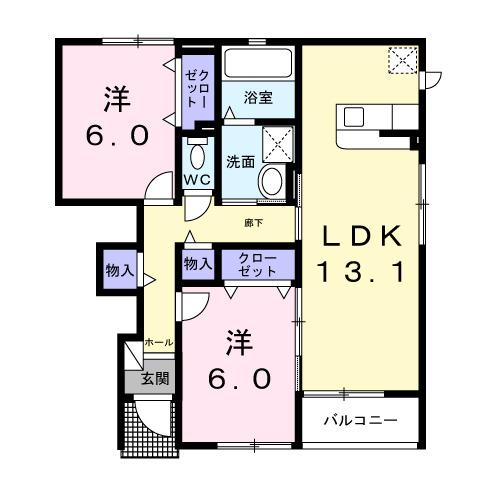 ディオパラッツオⅠ（102） 間取り図画像