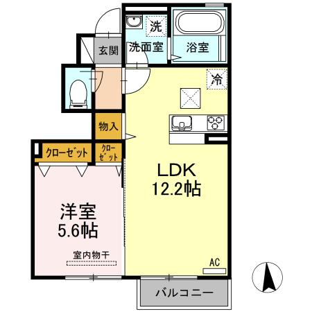 セジュール白石　Ｂ（102） 間取り図画像