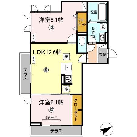ディアコート八乙女（107） 間取り図画像