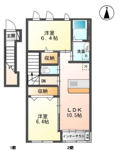 シャイン ヴィレッジ 大木戸 Ｃ 間取り図画像