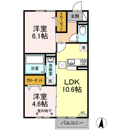 パークフラッツ多賀城（102） 間取り図画像