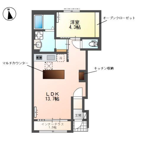 仮）遠見塚２丁目新築アパート 間取り図画像