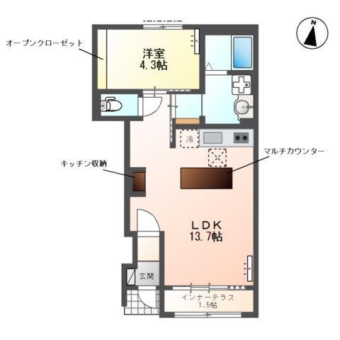 仮）遠見塚２丁目新築アパート 間取り図画像
