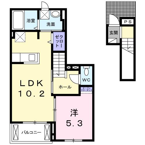 リヴェール　コート（203） 間取り図画像