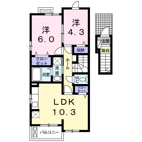 エスポワールＢ（203） 間取り図画像