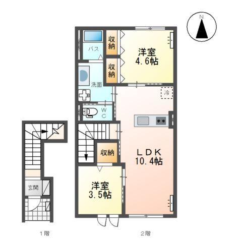 アインタウゼント 間取り図画像