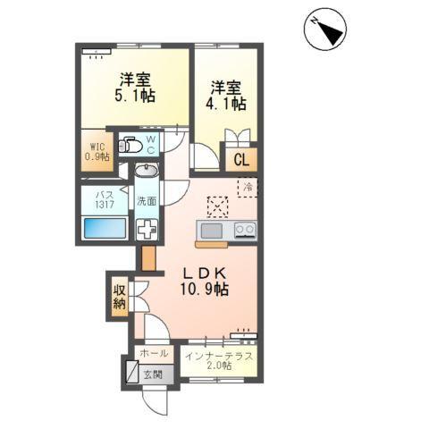 中田新築アパート工事 間取り図画像