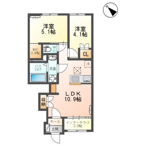 中田新築アパート工事 間取り図画像