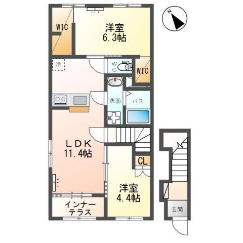 中田新築アパート工事 間取り図画像