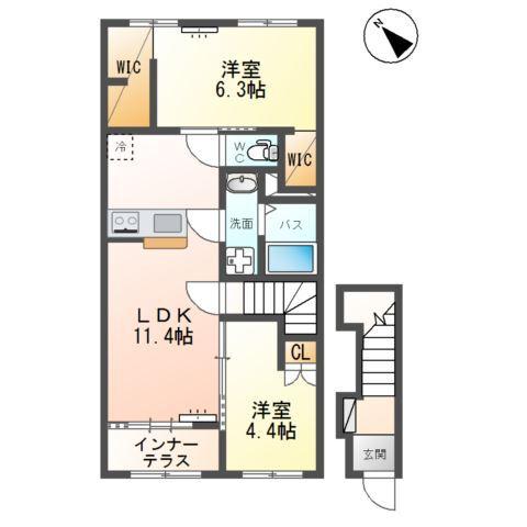 中田新築アパート工事 間取り図画像