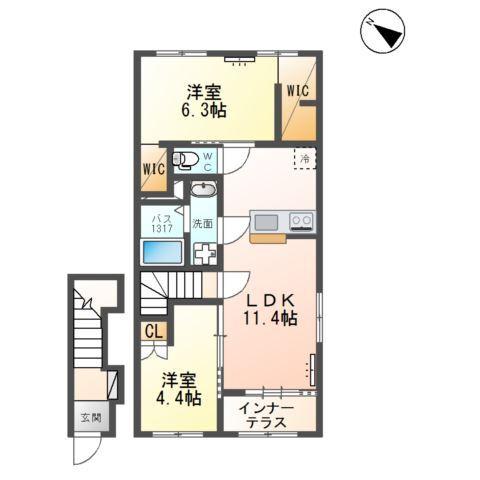 中田新築アパート工事 間取り図画像