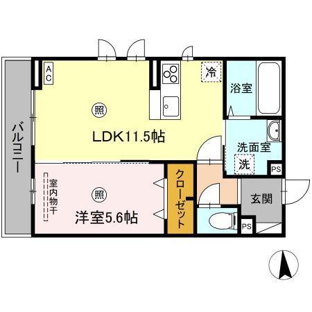 Ｄ−ｒｏｏｍ Ｄｅａｒｃｏｕｒｔ 幸町　Ⅰ（Ⅰ305） 間取り図画像