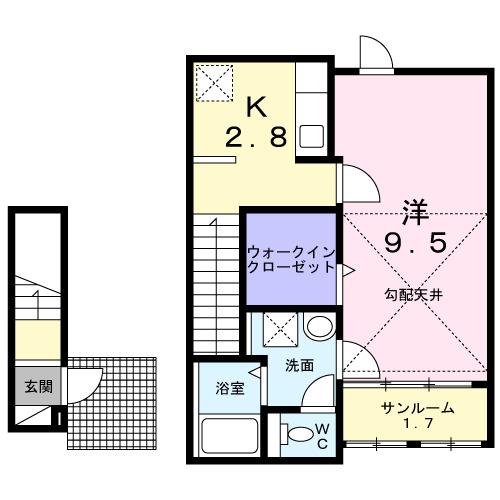ブレスサイドヒルズＨ（204） 間取り図画像