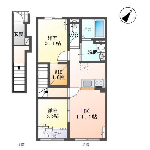 美田園８丁目新築アパート工事 間取り図画像