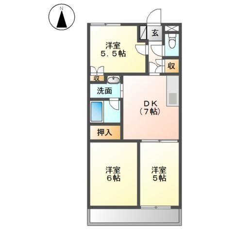 コンフォール壱番館 間取り図画像