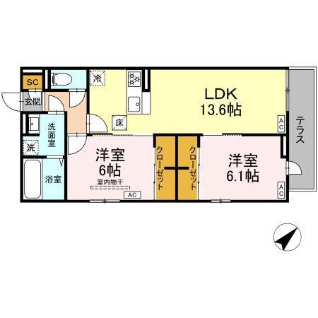 アーバングレイス宮千代1丁目　Ⅰ（105） 間取り図画像