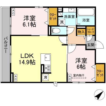 アーバングレイス宮千代1丁目　Ⅱ（303） 間取り図画像