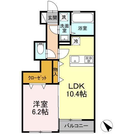 フランネル多賀城（102） 間取り図画像