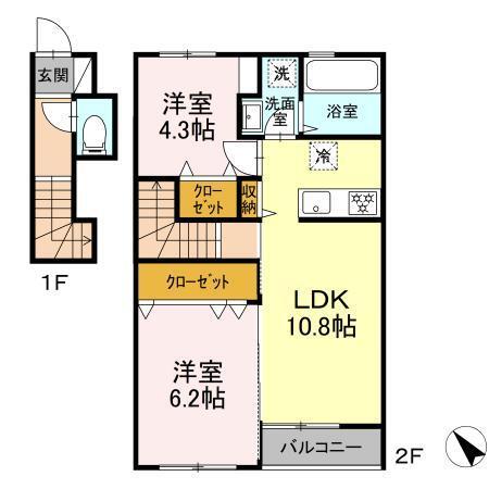 フランネル多賀城（202） 間取り図画像