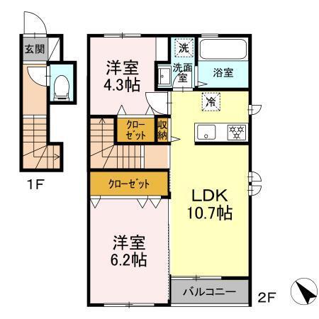 フランネル多賀城（205） 間取り図画像