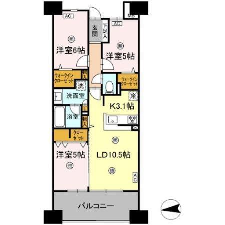 デュオヒルズ仙台花京院ザ・タワー（1803） 間取り図画像