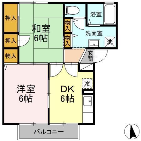 パレーシャル椌木（102） 間取り図画像