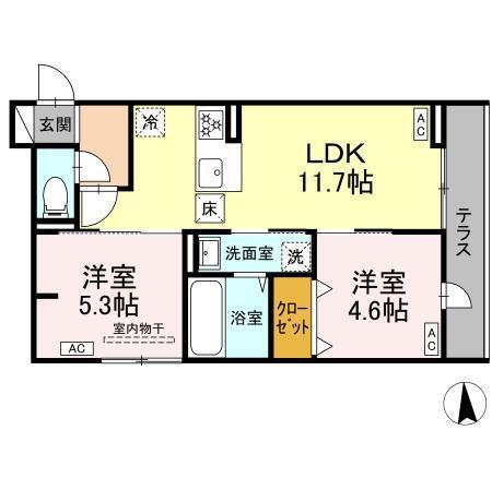 D-ROOM福沢町（101） 間取り図画像