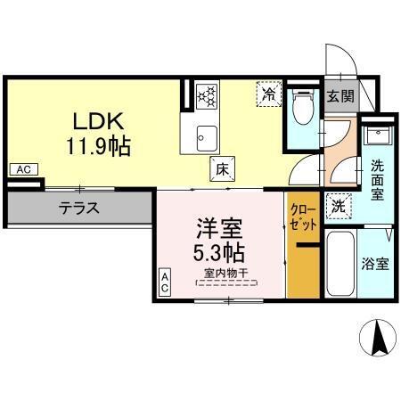 D-ROOM福沢町（102） 間取り図画像